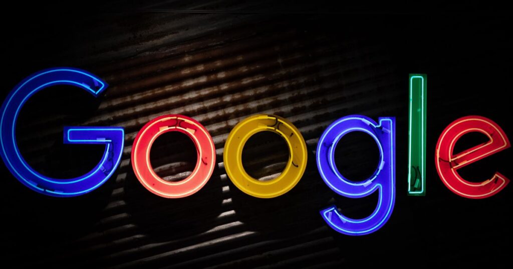 Google logo neon