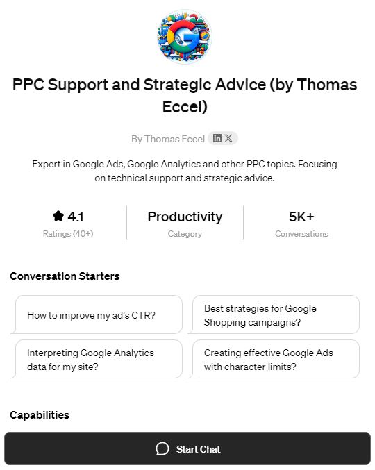 Example of a GPT for Google Ads