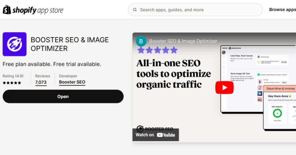 Shopify's App Store: Booster SEO App