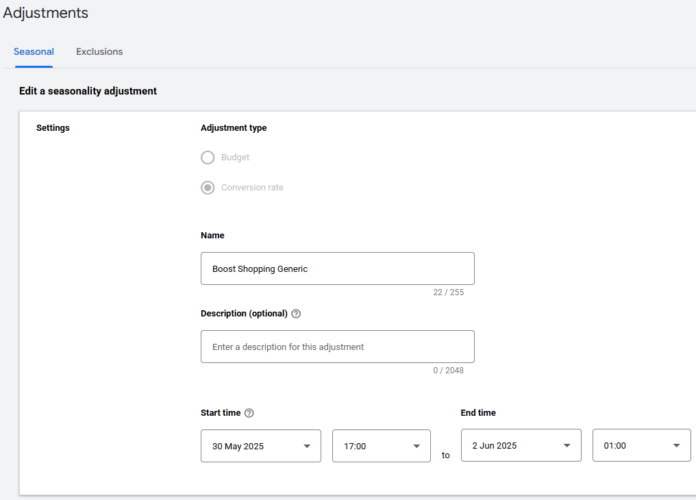 Seasonal Bid Adjustments in Google Ads