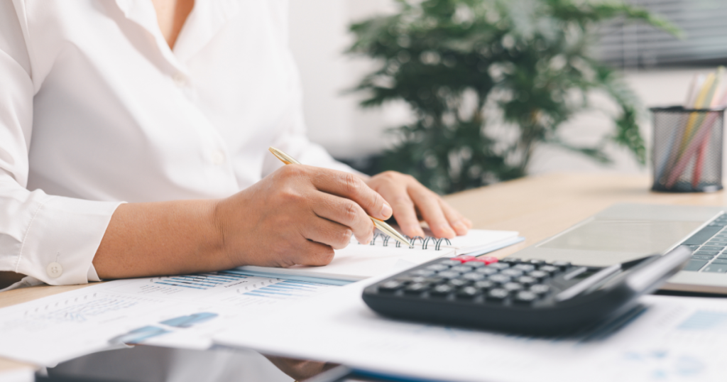 A marketer crunching numbers