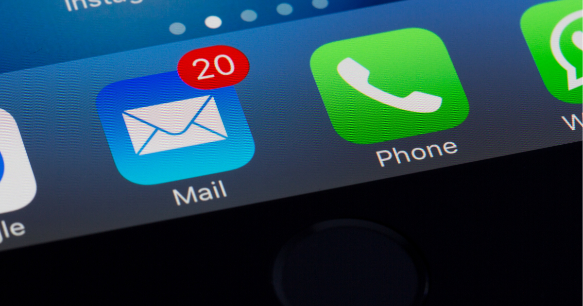 Email app icon on iPhone
